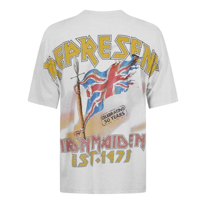 White - Back - Iron Maiden Mens Maiden England Eddie Distressed Short-Sleeved T-Shirt