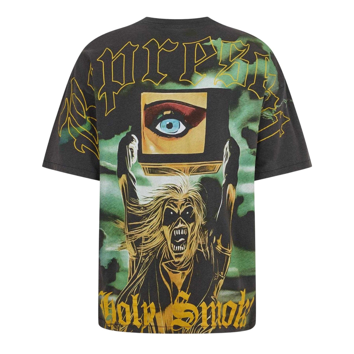 Grey - Back - Iron Maiden Mens Holy Smoke Eddie T-Shirt