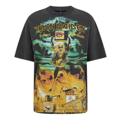 Grey - Front - Iron Maiden Mens Holy Smoke Eddie T-Shirt