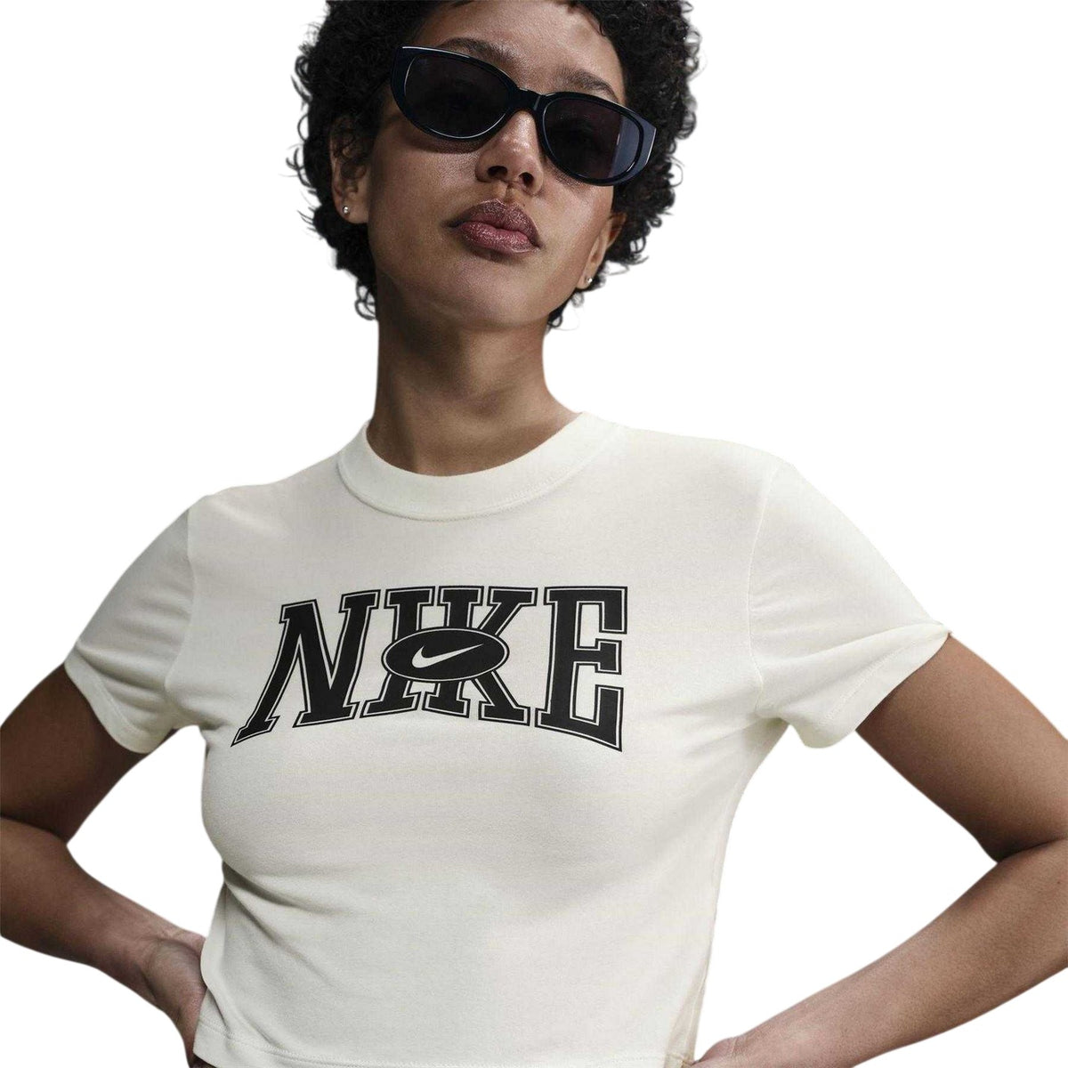 Sail - Side - Nike Womens-Ladies Team Graphic Print Crop T-Shirt