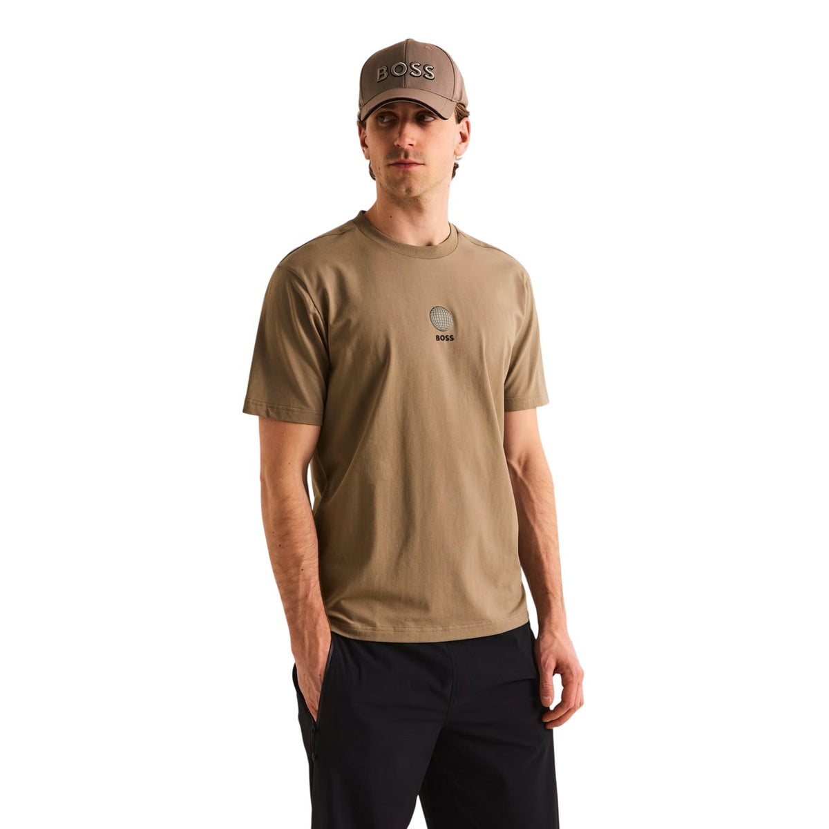 Light Green - Side - Boss Mens Globe Short-Sleeved T-Shirt