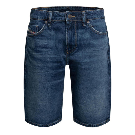 Blue Denim - Front - Diesel Mens Calzoncini Denim Slim Shorts