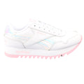 White-Pink - Side - Reebok Childrens-Kids Royal Classic Jogger Platform Trainers