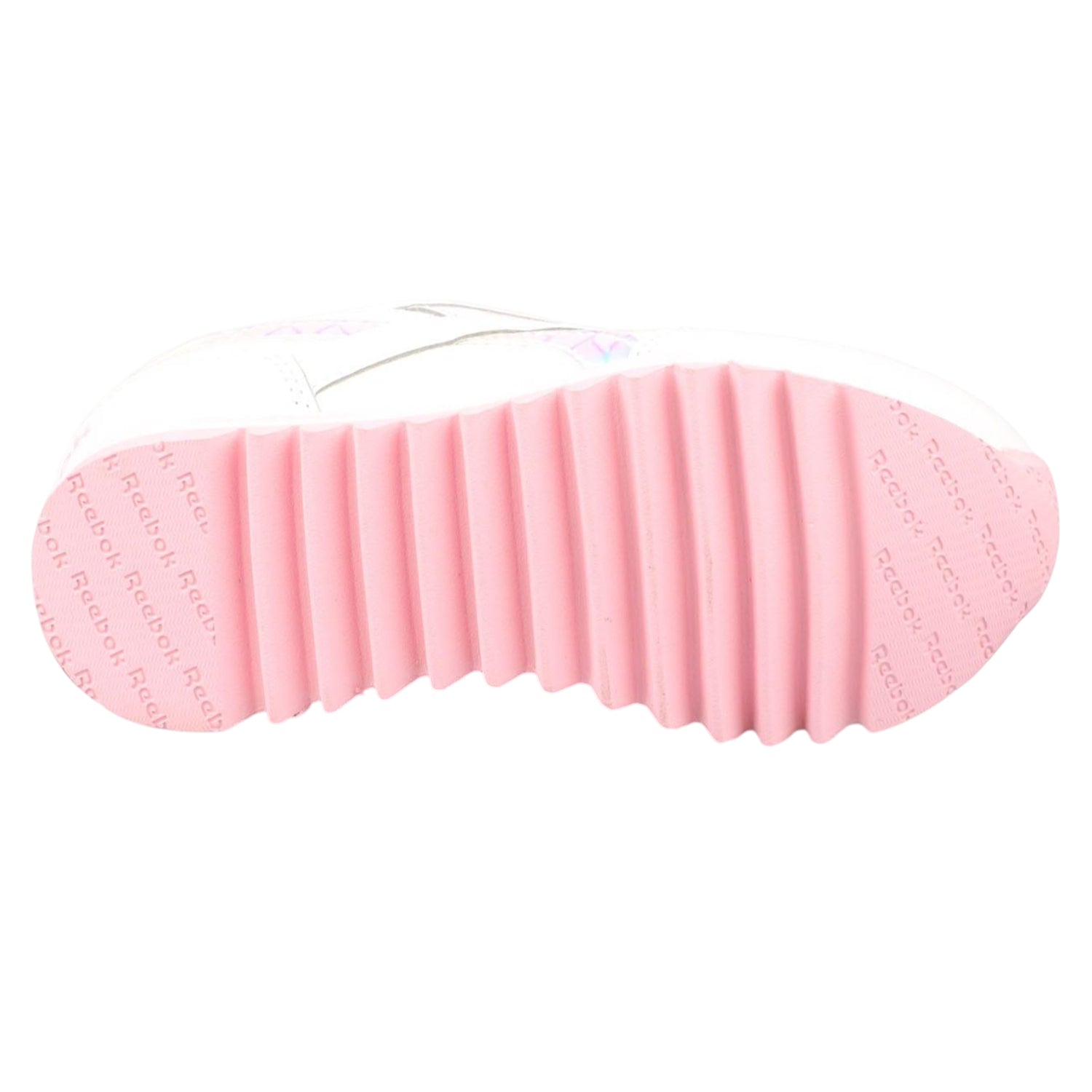 White-Pink - Pack Shot - Reebok Childrens-Kids Royal Classic Jogger Platform Trainers