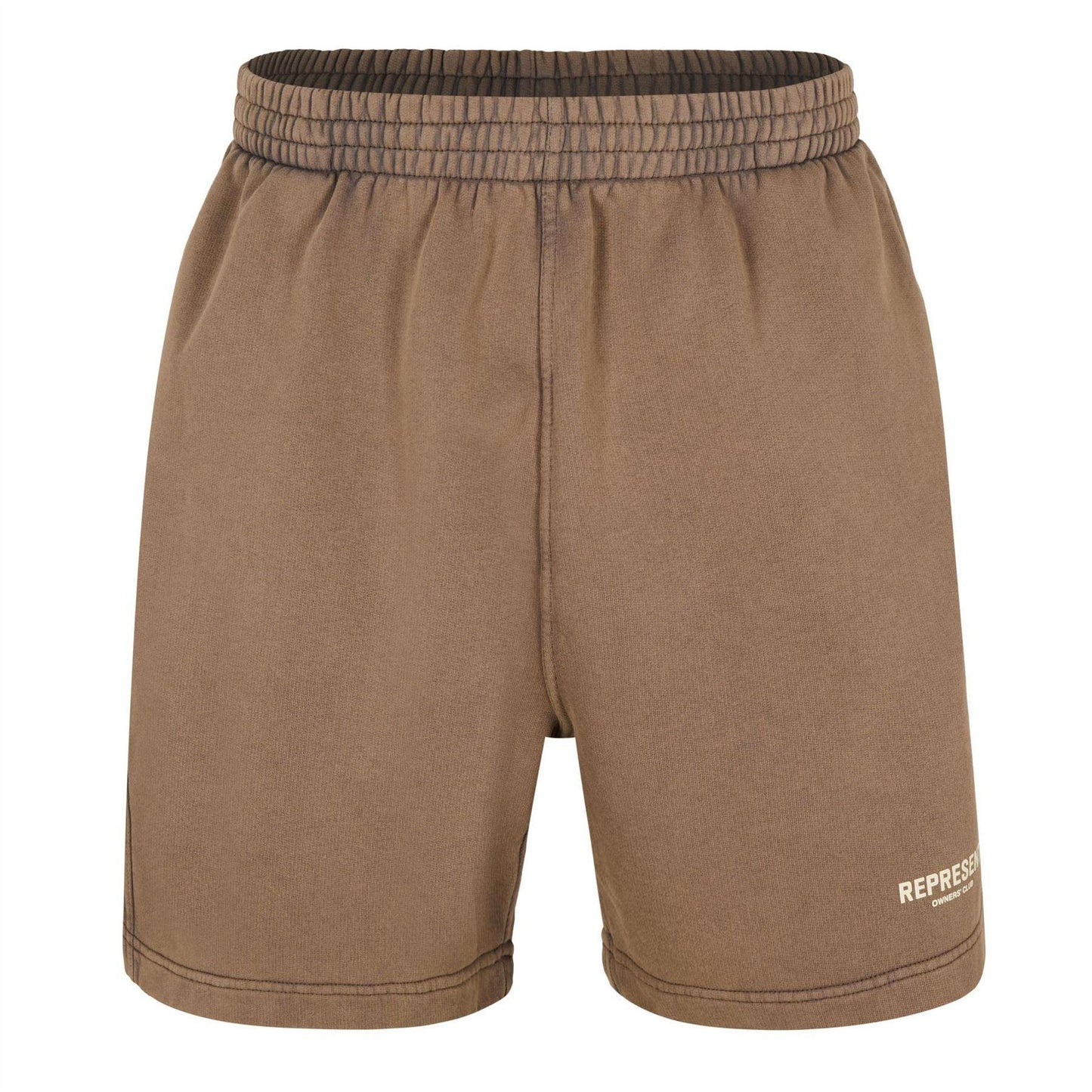 Almond - Front - Represent Mens Owners Club Loopback Jersey Shorts
