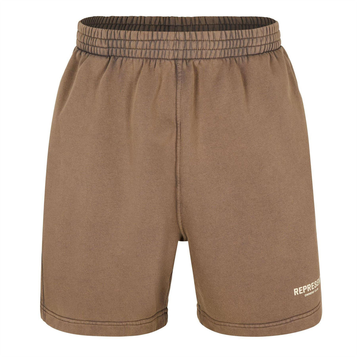 Almond - Front - Represent Mens Owners Club Loopback Jersey Shorts