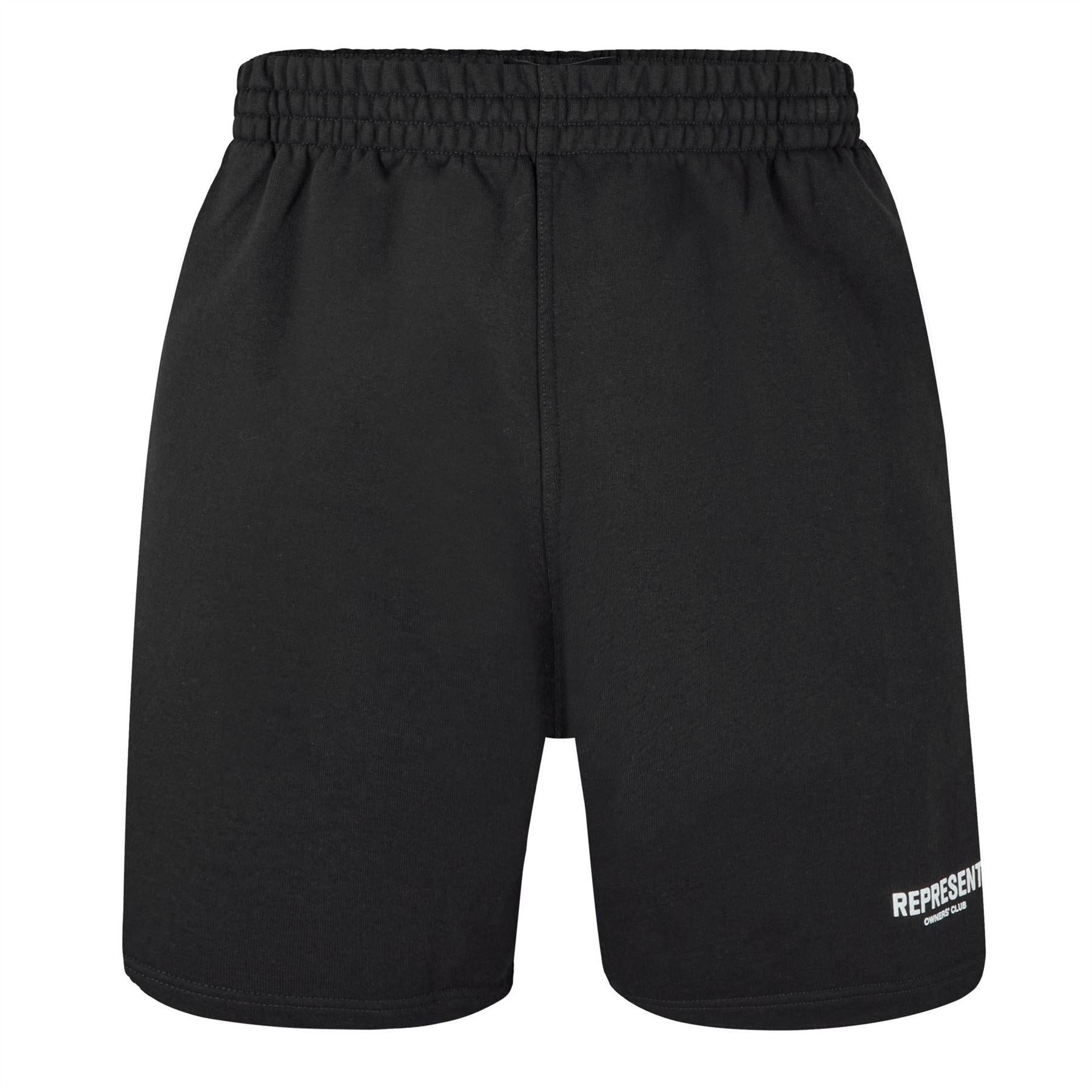 Black - Front - Represent Mens Owners Club Loopback Jersey Shorts