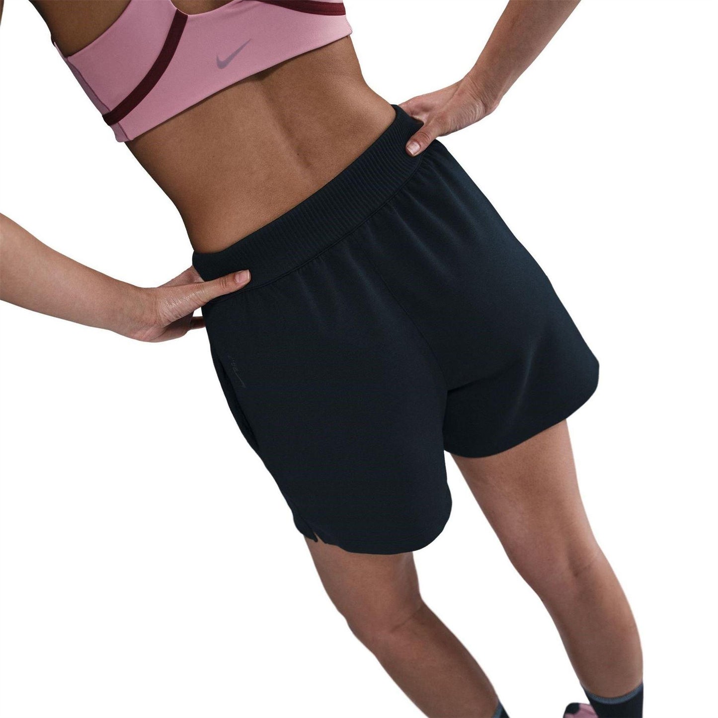 Black-Smoke - Back - Nike Womens-Ladies Knit Loose Fit Shorts