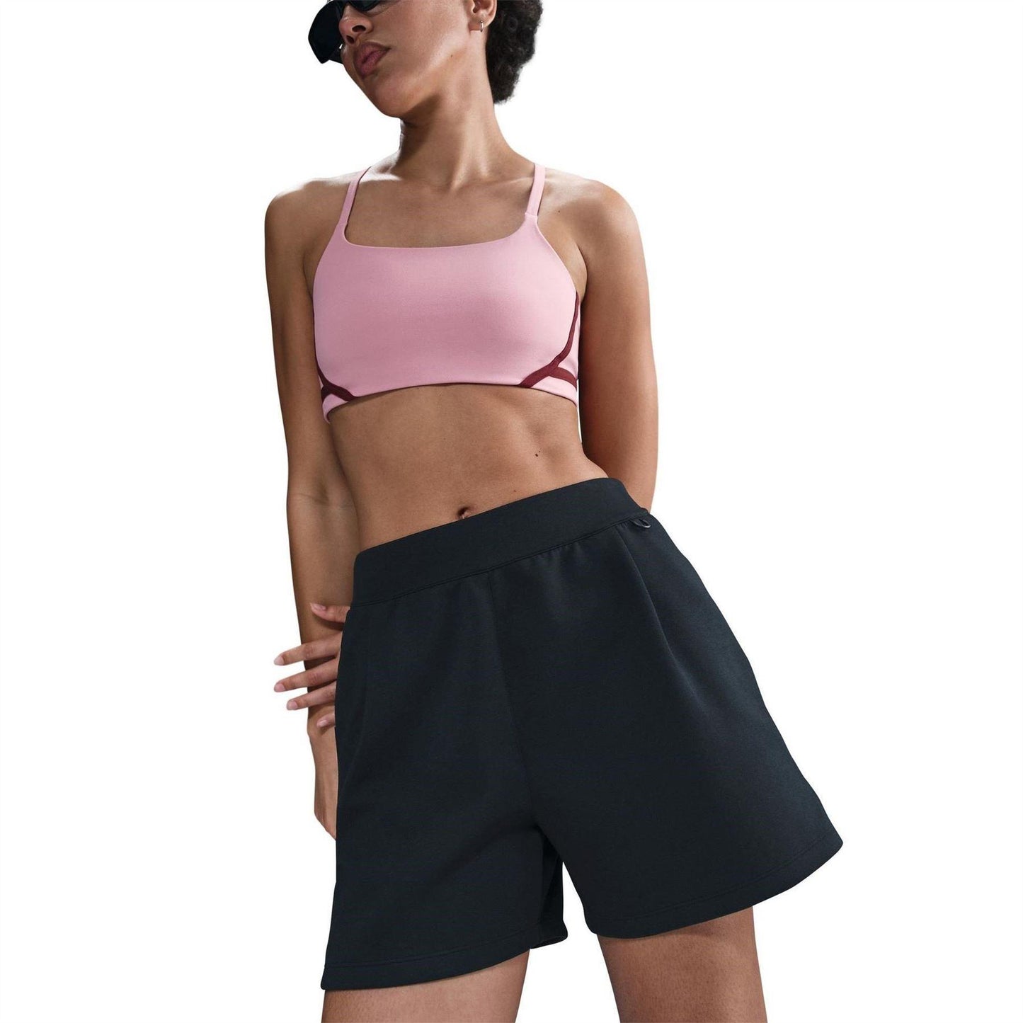 Black-Smoke - Front - Nike Womens-Ladies Knit Loose Fit Shorts
