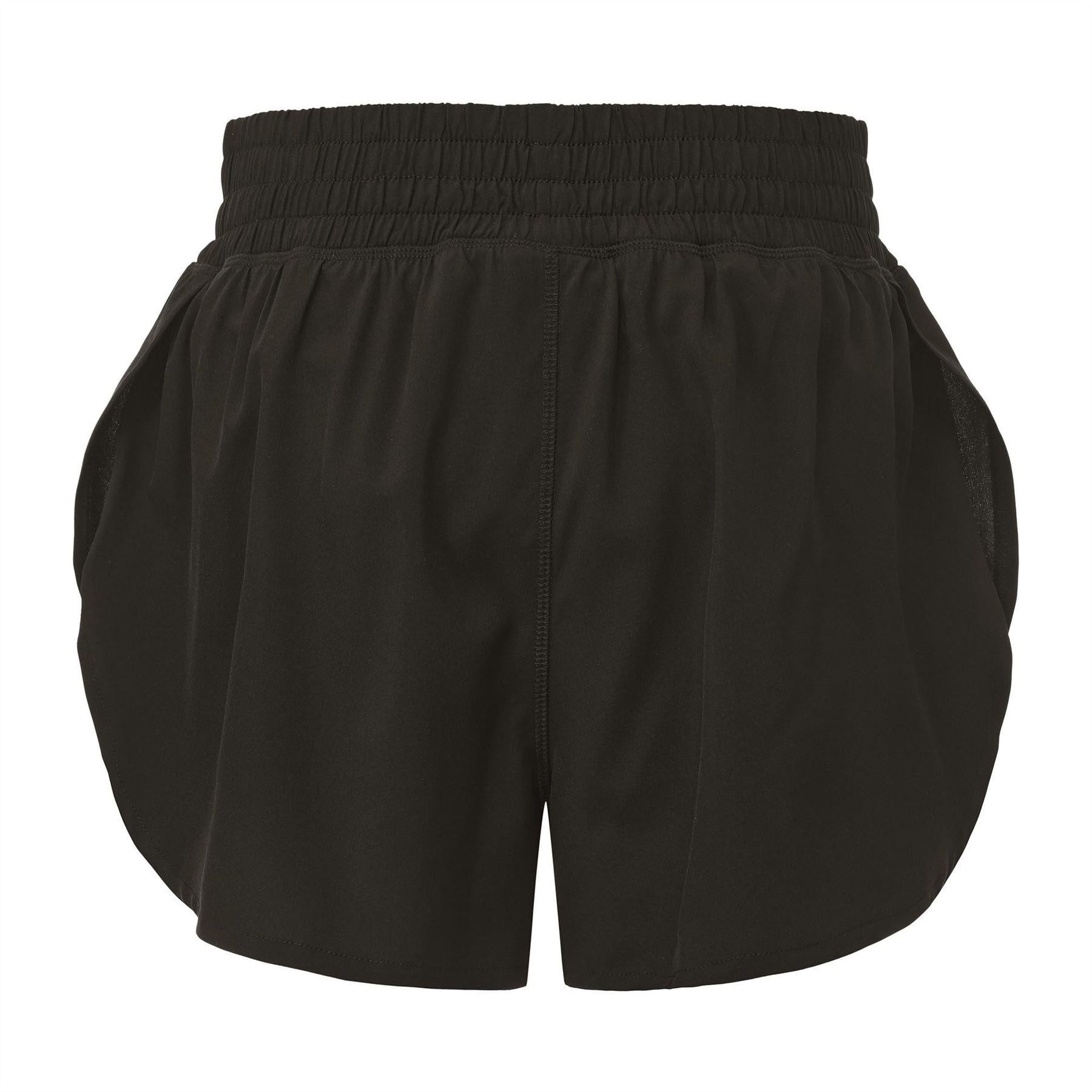 Brown - Back - LA Gear Womens-Ladies Essential 2 in 1 High Waist Running Shorts