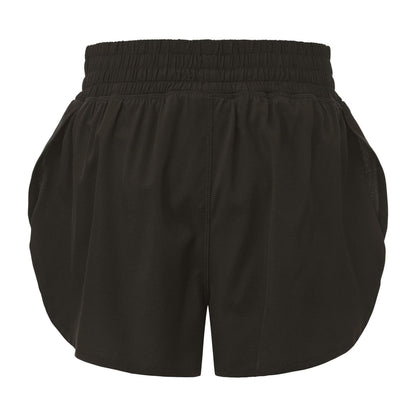 Brown - Back - LA Gear Womens-Ladies Essential 2 in 1 High Waist Running Shorts