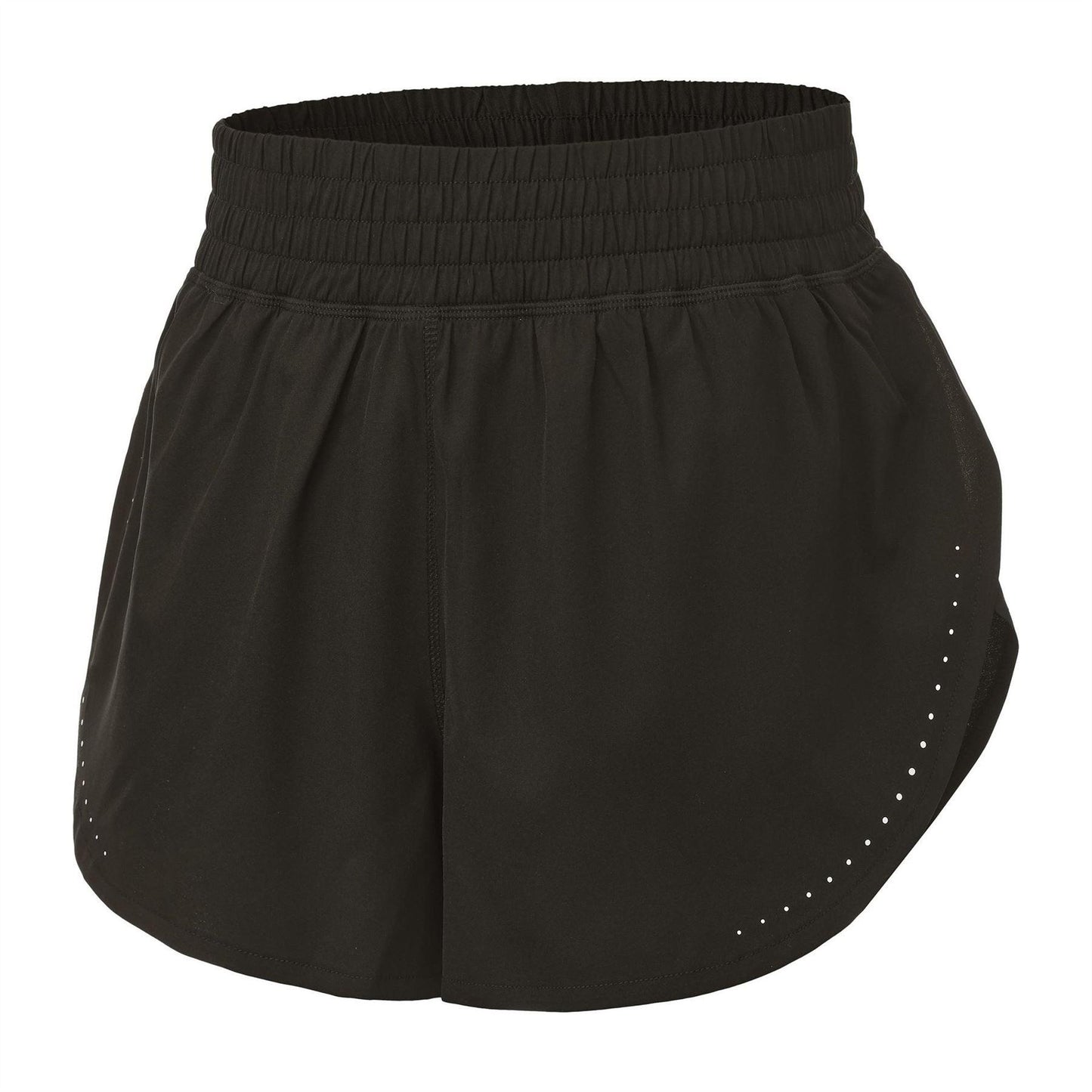 Brown - Side - LA Gear Womens-Ladies Essential 2 in 1 High Waist Running Shorts