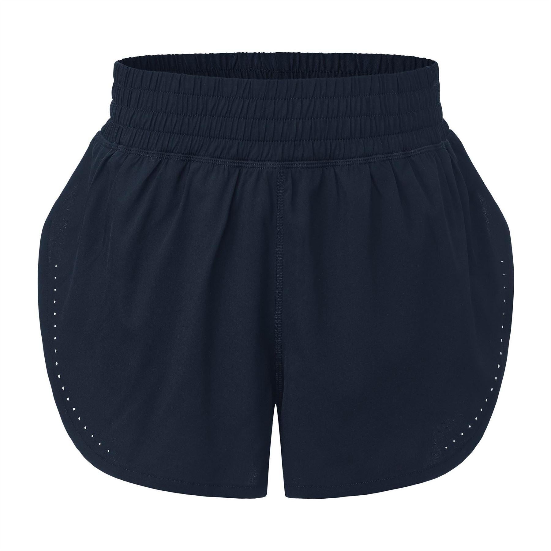 Blue - Front - LA Gear Womens-Ladies Essential 2 in 1 High Waist Running Shorts
