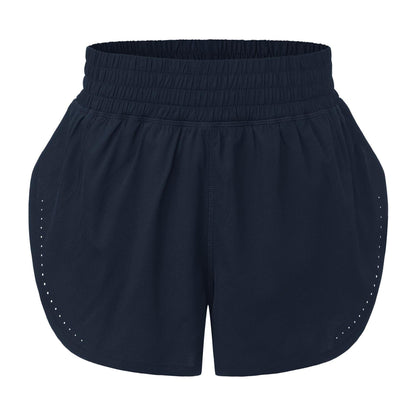 Blue - Front - LA Gear Womens-Ladies Essential 2 in 1 High Waist Running Shorts
