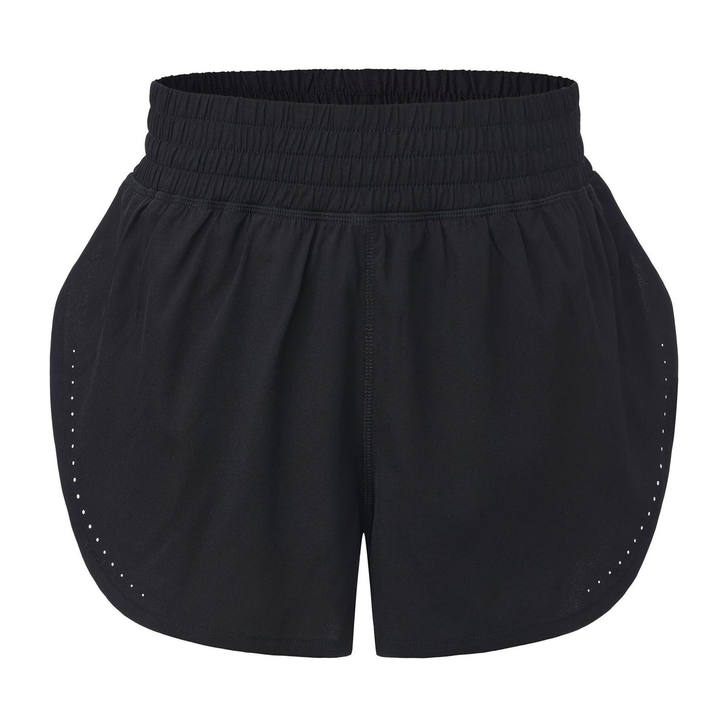 Black - Front - LA Gear Womens-Ladies Essential 2 in 1 High Waist Running Shorts