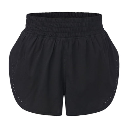 Black - Front - LA Gear Womens-Ladies Essential 2 in 1 High Waist Running Shorts
