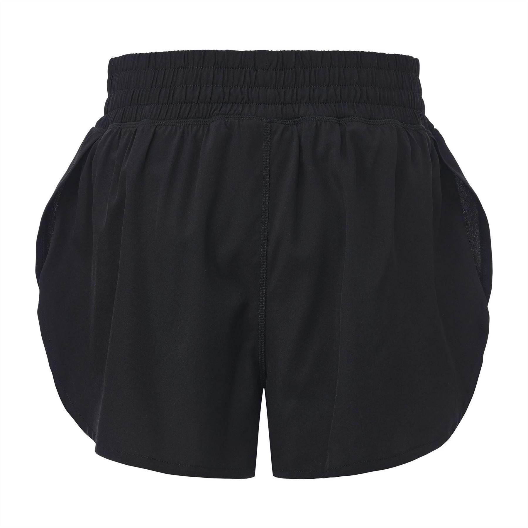 Black - Back - LA Gear Womens-Ladies Essential 2 in 1 High Waist Running Shorts
