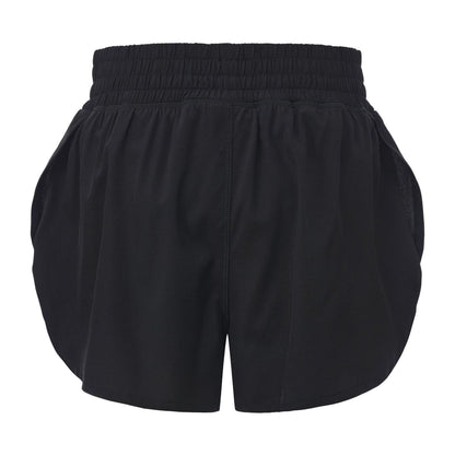 Black - Back - LA Gear Womens-Ladies Essential 2 in 1 High Waist Running Shorts