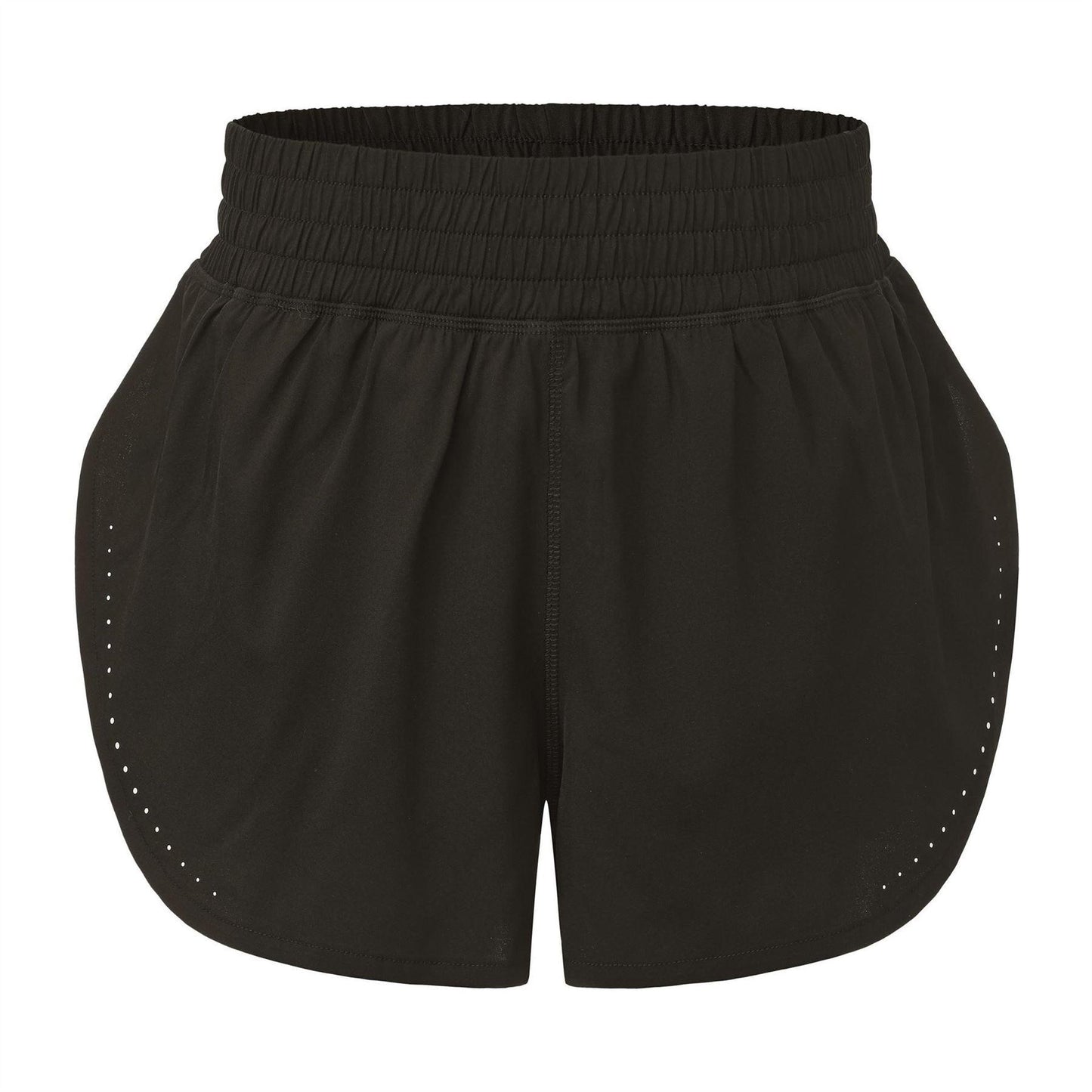 Brown - Front - LA Gear Womens-Ladies Essential 2 in 1 High Waist Running Shorts