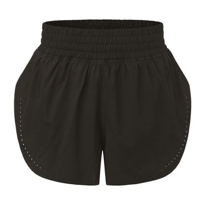Brown - Front - LA Gear Womens-Ladies Essential 2 in 1 High Waist Running Shorts