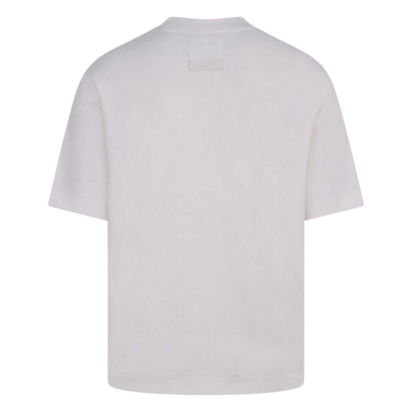 Off White - Back - Blank Essentials Mens Cotton Blend Oversized T-Shirt