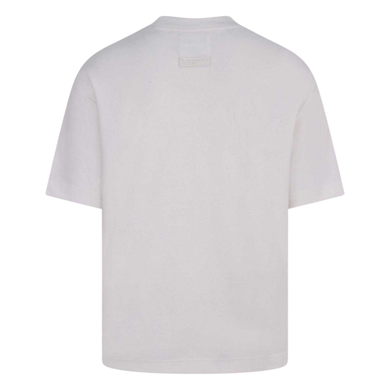 Off White - Back - Blank Essentials Mens Cotton Blend Oversized T-Shirt