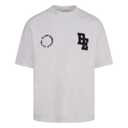 Off White - Front - Blank Essentials Mens Cotton Blend Oversized T-Shirt