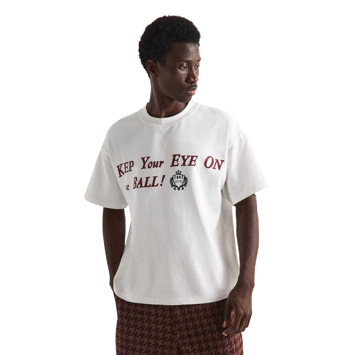 Off White - Side - Slazenger Mens Court Heavy Cotton Boxy T-Shirt
