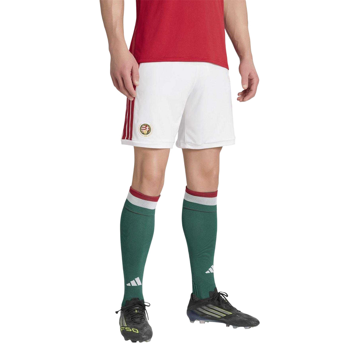White-Red - Side - Adidas Mens World Cup Hungary Home Shorts