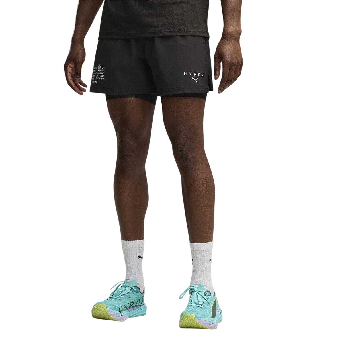 Black - Side - Puma Mens Hyrox Performance Shorts