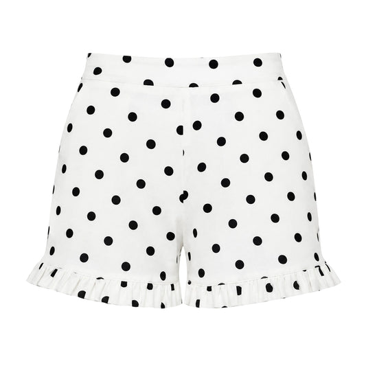 Cream - Front - Nobody´s Child Womens-Ladies Woven Polka Dot Track Shorts