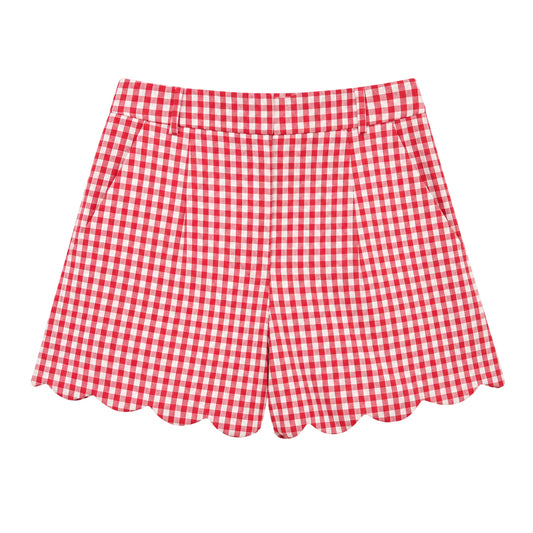 Red - Front - Nobody´s Child Womens-Ladies Woven Gingham Shorts