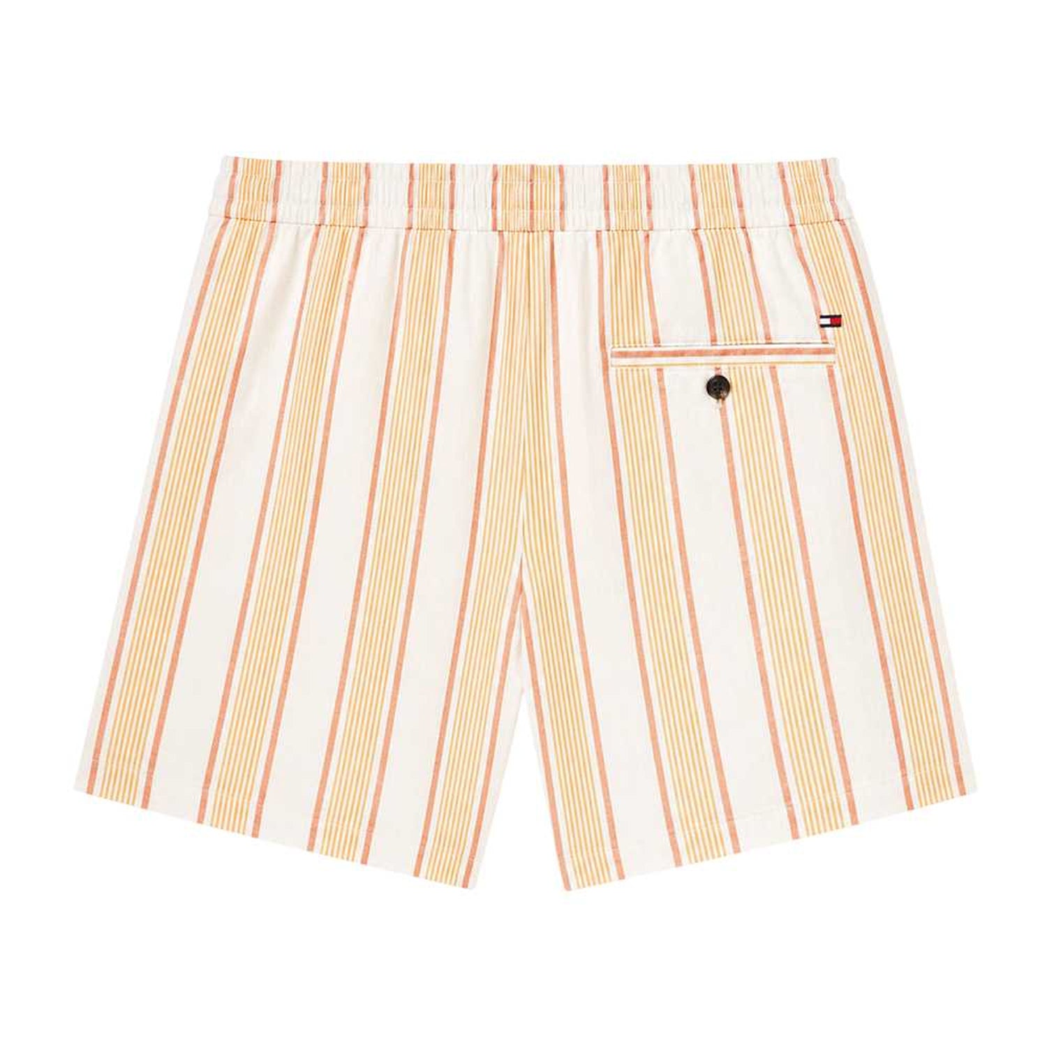 Orange - Back - Tommy Hilfiger Mens Woven Striped Shorts