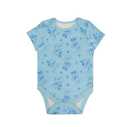 Blue-Grey-White - Side - Disney Baby Mickey Mouse Cotton Bodysuit (Pack of 5)