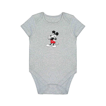 Blue-Grey-White - Lifestyle - Disney Baby Mickey Mouse Cotton Bodysuit (Pack of 5)