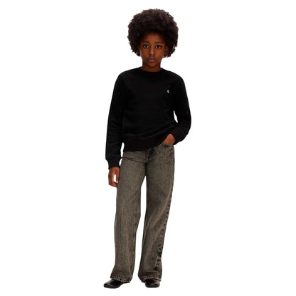 Black - Lifestyle - Calvin Klein Childrens-Kids Logo Crew Neck Sweatshirt