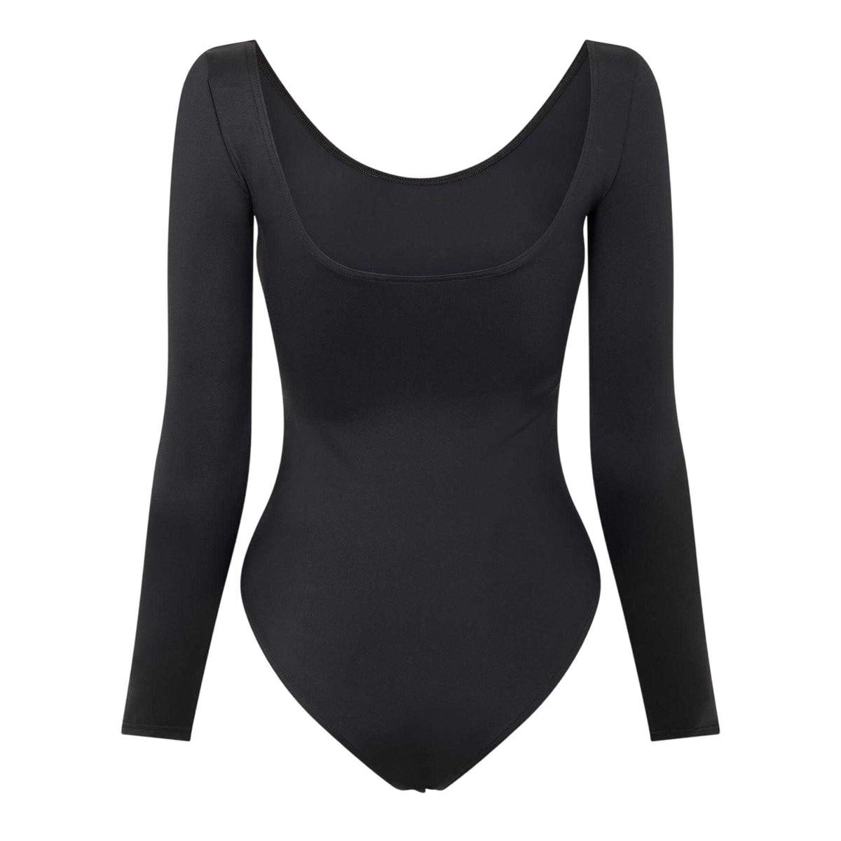 Black - Back - Balenciaga Womens-Ladies Plain Jersey Fitted Bodysuit