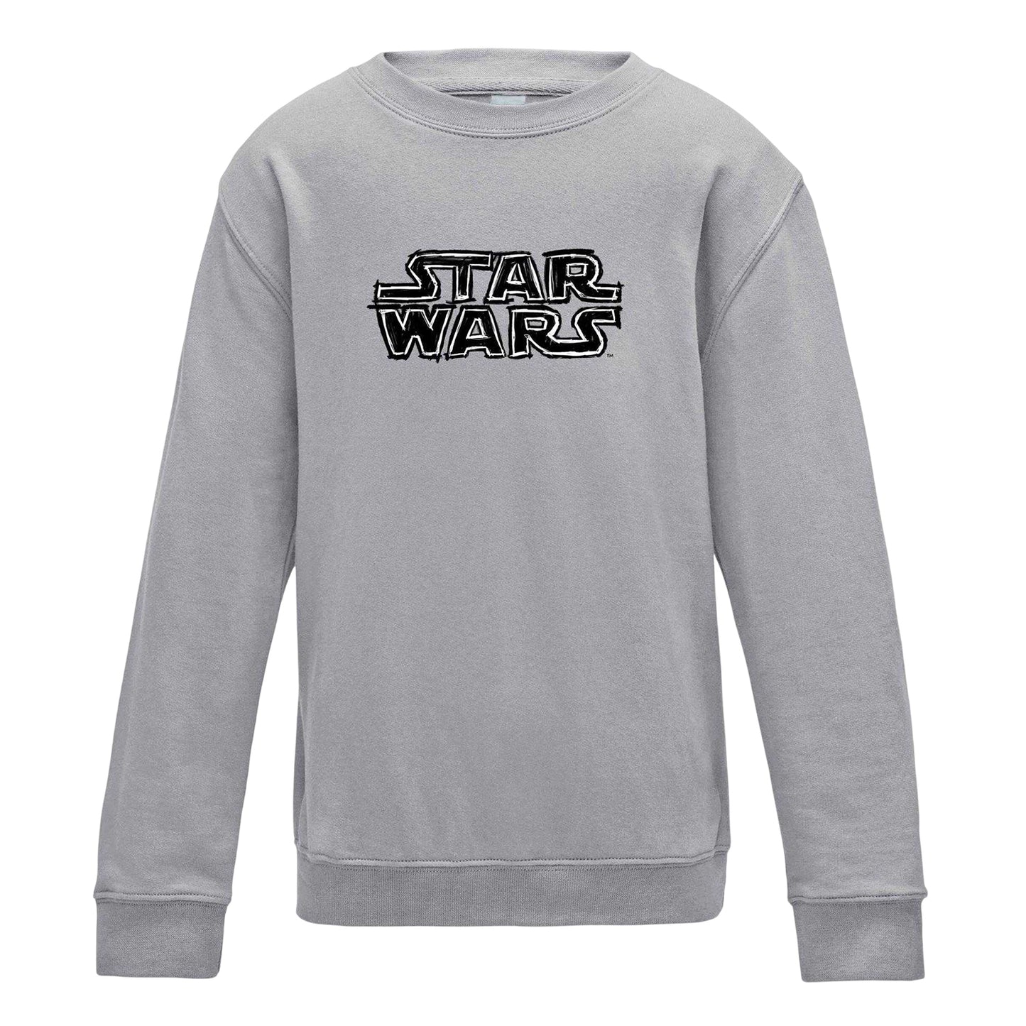 Grey - Front - Star Wars Childrens-Kids Logo Sweatshirt