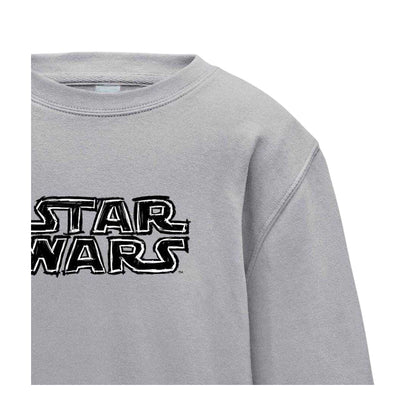 Grey - Side - Star Wars Childrens-Kids Logo Sweatshirt