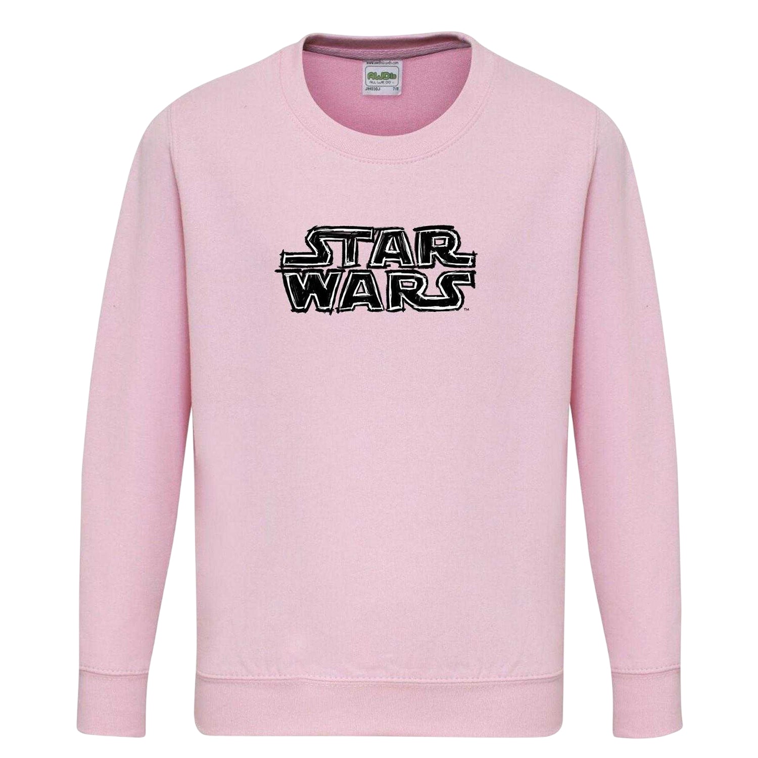 Pink - Front - Star Wars Childrens-Kids Logo Sweatshirt