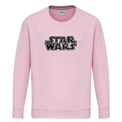 Pink - Front - Star Wars Childrens-Kids Logo Sweatshirt