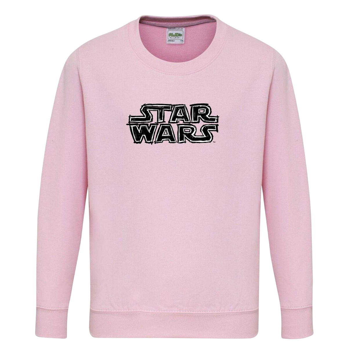 Pink - Front - Star Wars Childrens-Kids Logo Sweatshirt