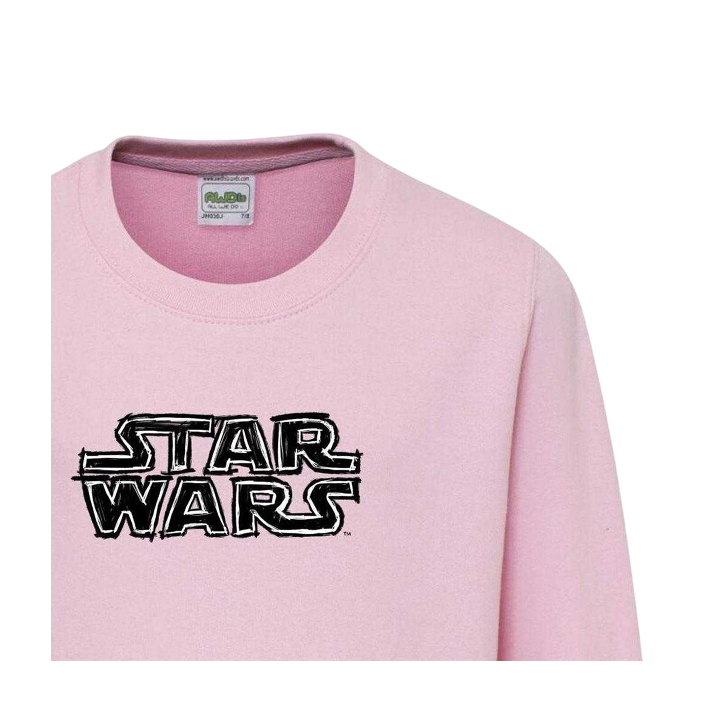 Pink - Side - Star Wars Childrens-Kids Logo Sweatshirt