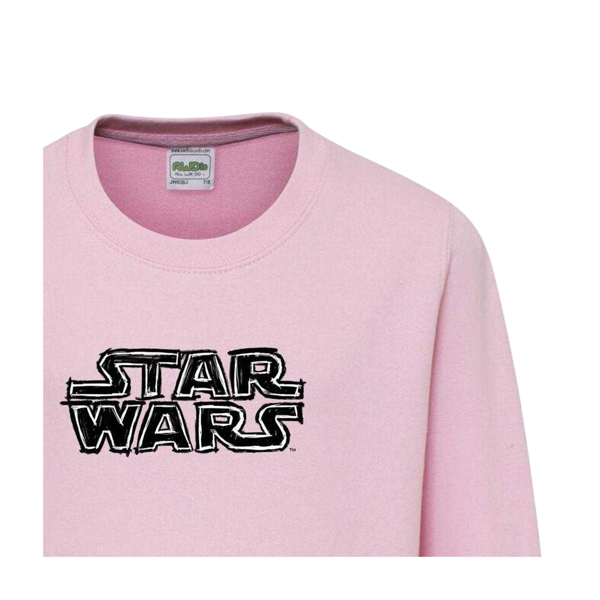 Pink - Side - Star Wars Childrens-Kids Logo Sweatshirt
