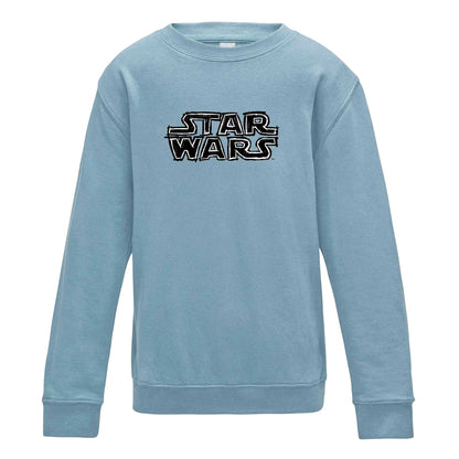 Blue - Front - Star Wars Childrens-Kids Logo Sweatshirt