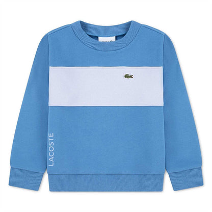 Blue - Front - Lacoste Childrens-Kids Colour Block Sweatshirt