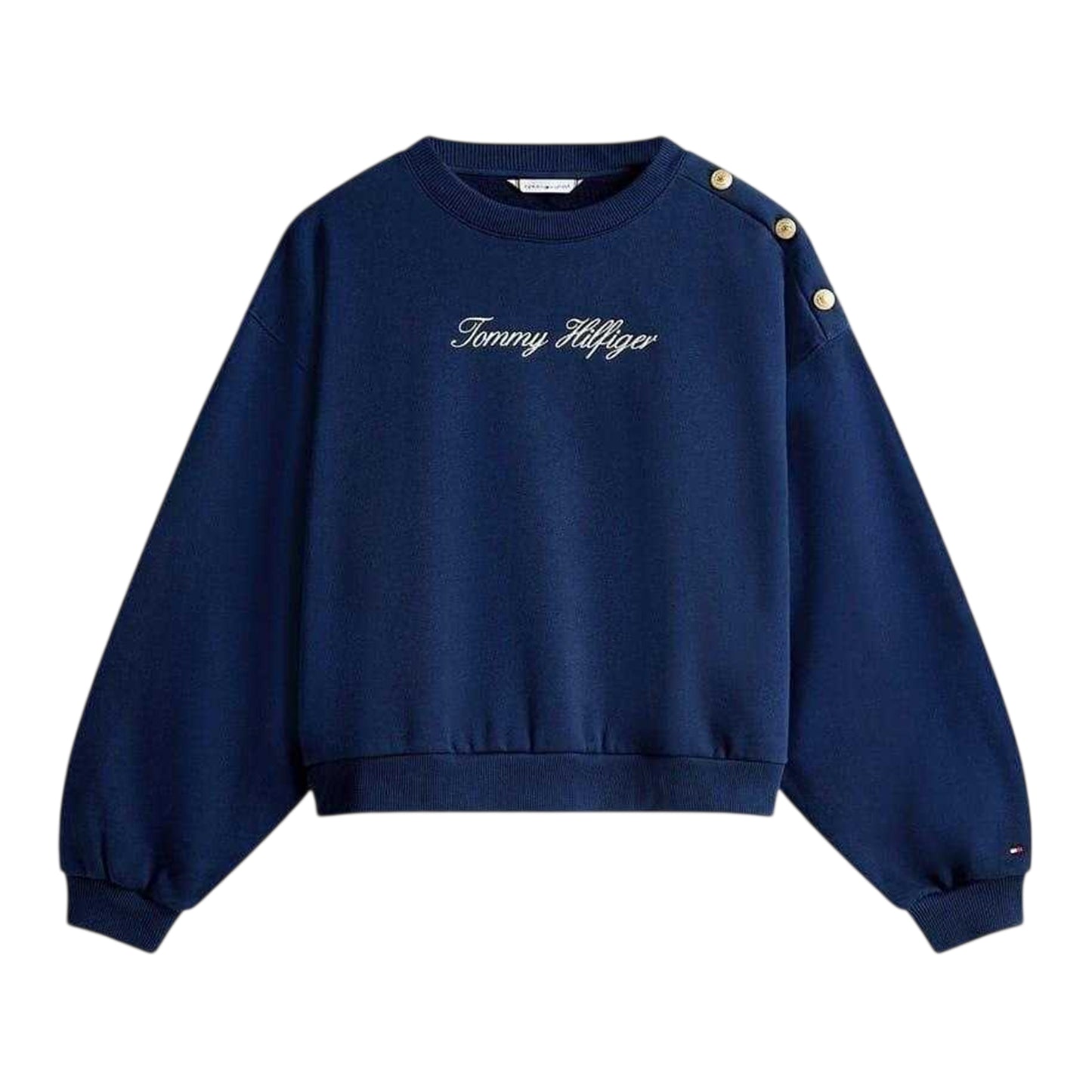 Dark Navy - Front - Tommy Hilfiger Womens-Ladies Script Logo Sweatshirt
