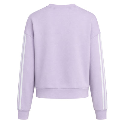 Powder-Plum - Back - Adidas Womens-Ladies Side Stripe Logo Sweatshirt