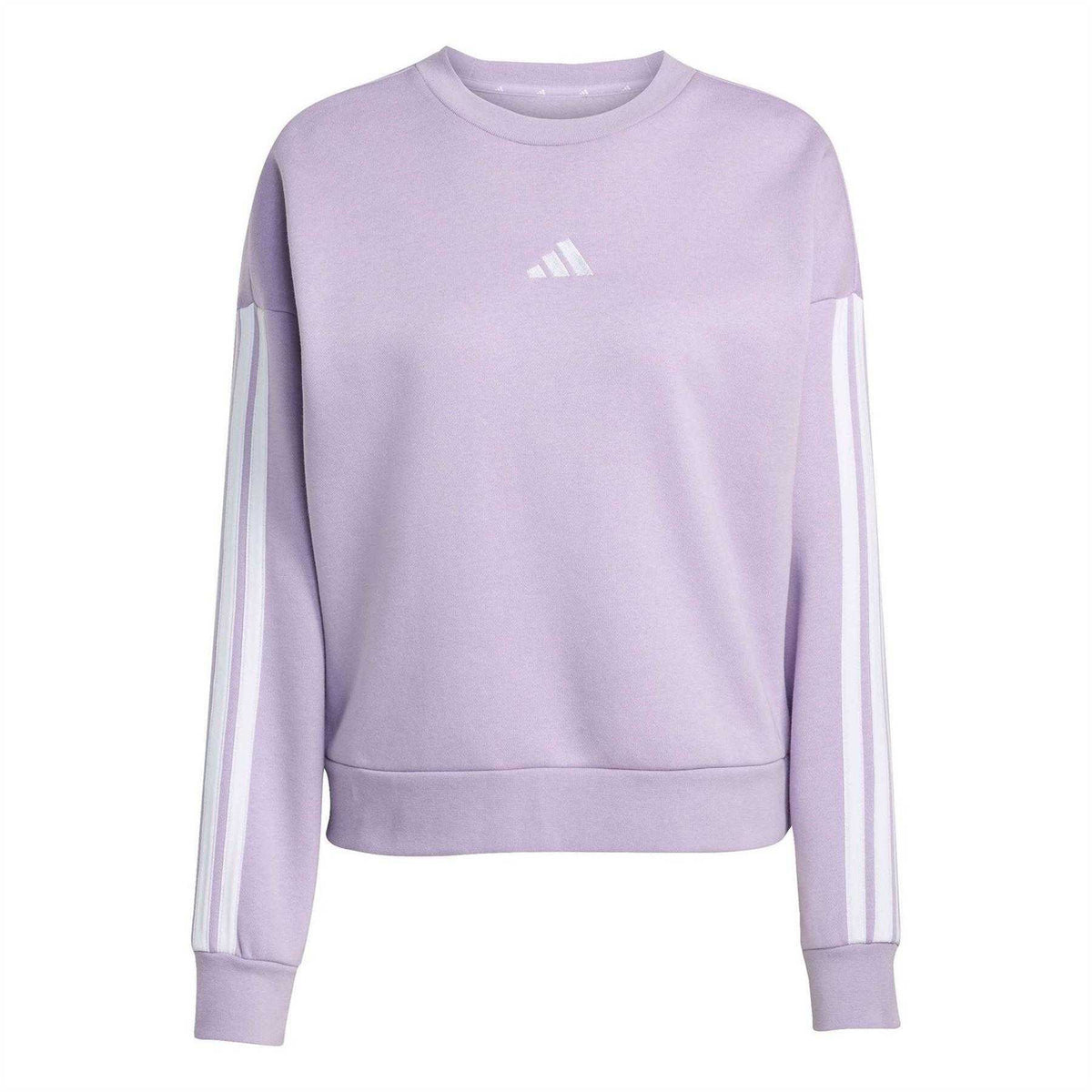 Powder-Plum - Front - Adidas Womens-Ladies Side Stripe Logo Sweatshirt