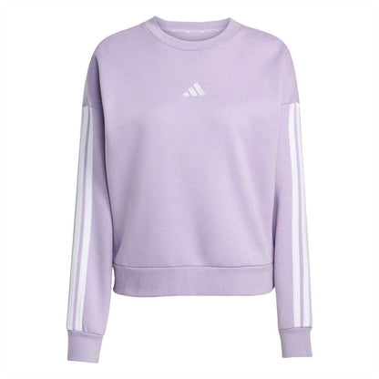 Powder-Plum - Front - Adidas Womens-Ladies Side Stripe Logo Sweatshirt